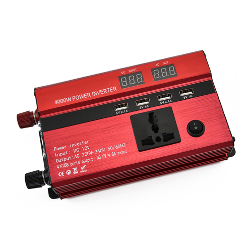 4000w 5000w 6000w Car Power Inverter Charger DC 12V/24V To AC 220V Sine Wave Converter Interfaces Voltage Transformer Adapter