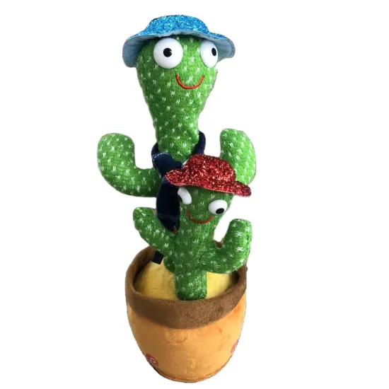 USB Charging Interactive Cactus Toy: 120 Song Library, Lights, Singing, and Dancing Features