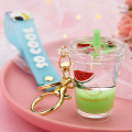 Fruit Milk Tea Liquid Keychain