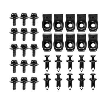 35PCS Black Engine Splash Shield Guard Fasteners