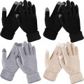 Women's Winter Touch Screen Gloves Warm Cuffed Gloves