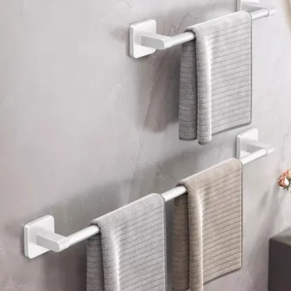 Towel rack wall mounted single pole storage rack