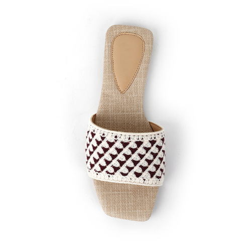 Woolen flat bottomed slippers