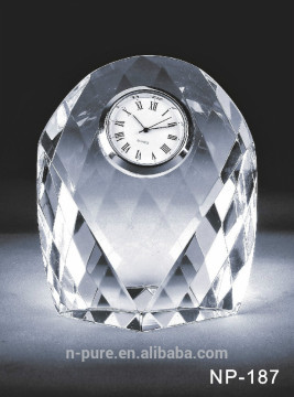 Customized Blank Stone Hot Selling Crystal Clock For Decor