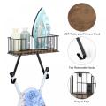 Y-Shaped Foot Ironing Board Stand with Metal Basket