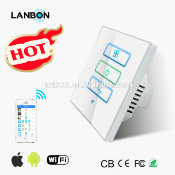 Smart Home OEM Fan controller wireless touch glass electrical remote control switch