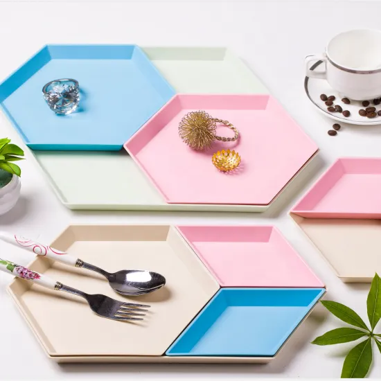 Macaron Melamine Snack Organizer Set - New Arrival Home Hotel Fruit Plate Tray