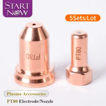 PT80 Plasma Nozzle Electrode Kit - 5 Sets/Lot for Cutting Torch Shield PT 80 PTM80