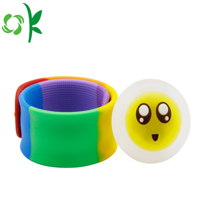 Cute Silicone Slap Bracelet Layer Wristband with Tag