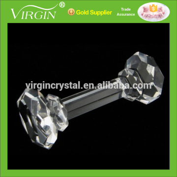 Wholesale clear 3d engraved crystal dumbbell model for Gym gift