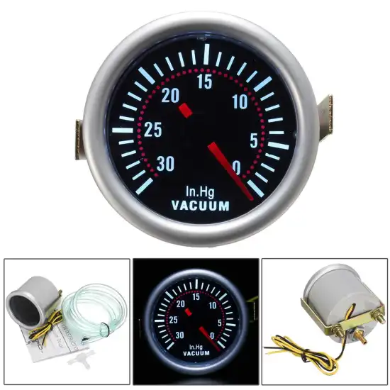 2 Inch 52mm Boost Vacuum Gauge Instrument 12V Car Meter Digital LED Display Smoke Len Universal Auto Clocks Gauges Gray