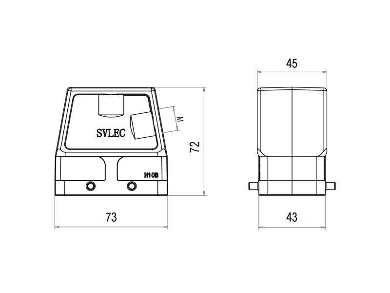 H10B Side Entry Hood With 2 Levers 