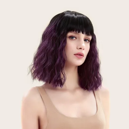 Rebecca Bangs Bob Short Curly Heat Resistant Wig Fashion Style Chemical Fiber Wig Loose Hair Lace Fron for men hair growth spray