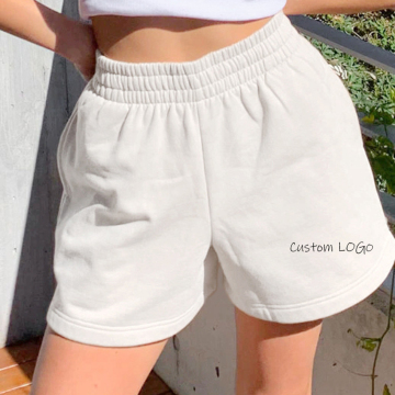 Cotton Polyester Spandex Custom Logo Women's Casual Sport Shorts