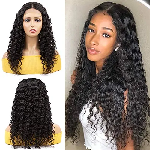 BIS Brazilian 100%  Human Hair 150 density 4*4 Water Wave Lace  Front Wigs  28 Inch Lace Closure Wigs Prepluck Natural Wet Wig
