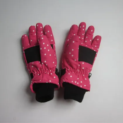 Children Full Printing Nylon Ski Gloves