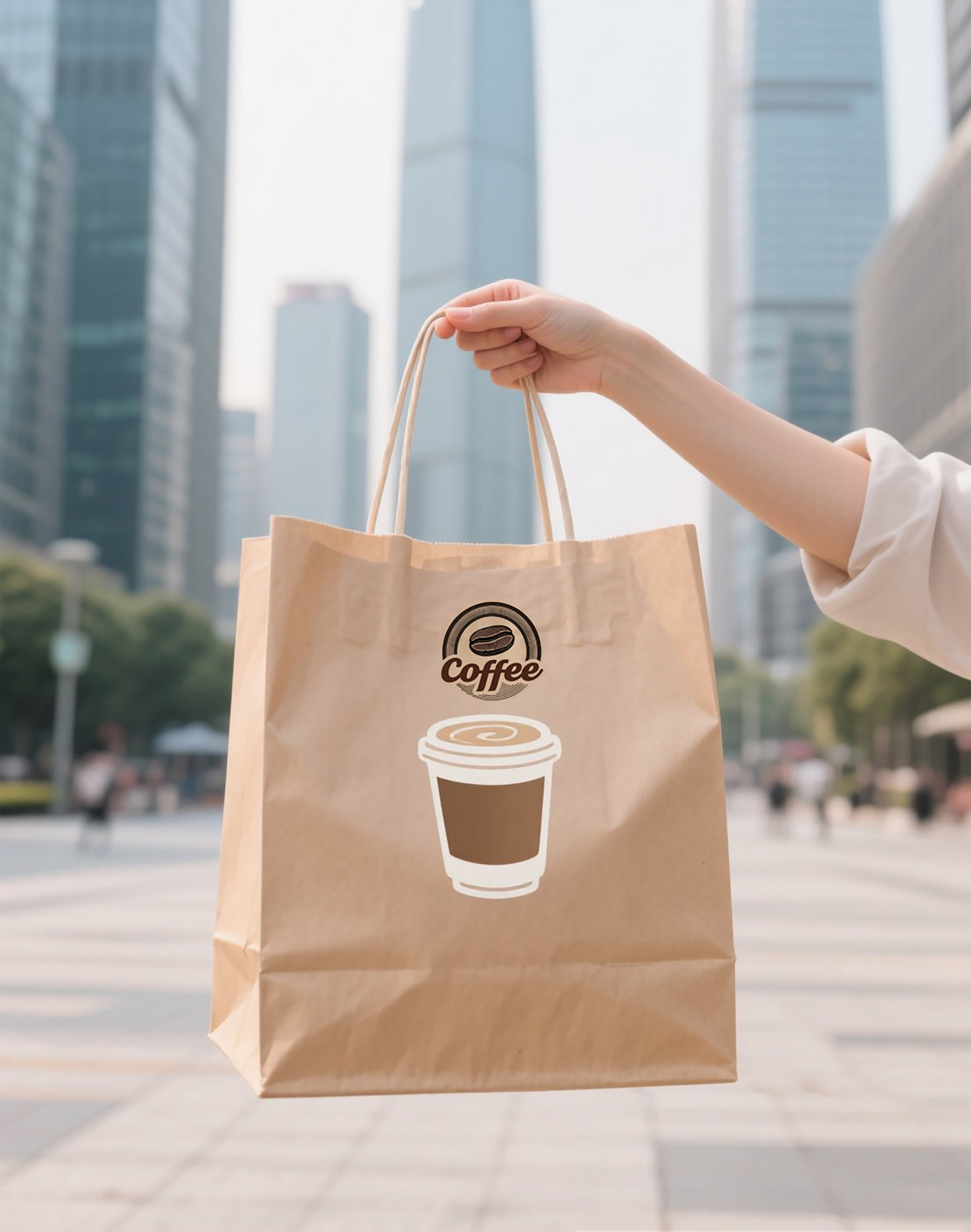 Brown paper bags with handles