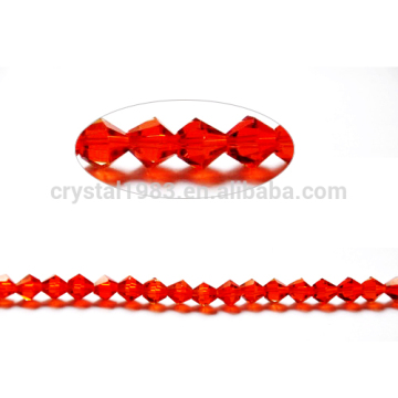 2016 Red Loose Glass Bicone Shape Crystal Beads
