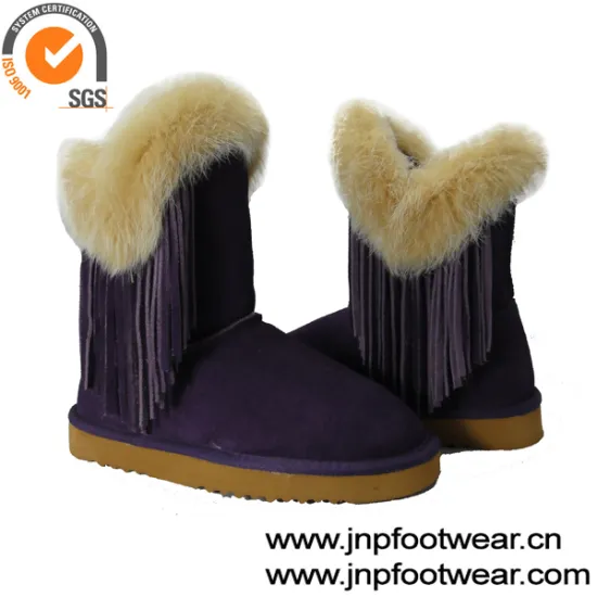 Winter warm EVA fringe boots with fur collar