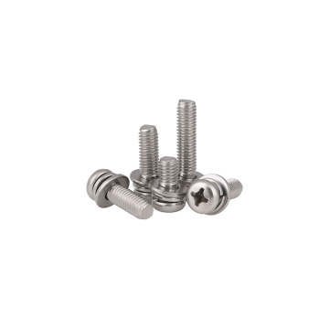 Stainless steel cross recessed pan head combination screw