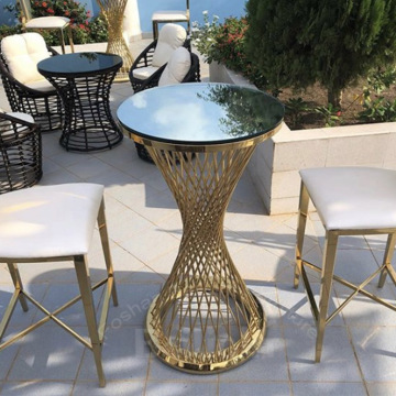 Edelstahl -Metalldrahtgold -Cocktailtisch für Partyveranstaltungen