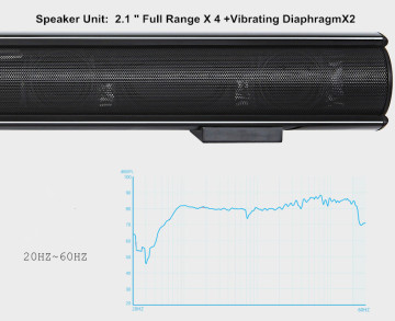 multifunction portable 2.0 bluetooth soundbar for home theater