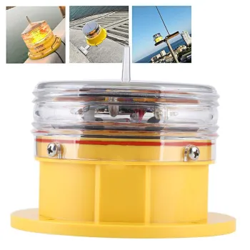 Solar Power Sidelight IP68 Waterproof LED Ship Marine Dock Barge Safety Beacon Flashing Light 360 Degree Lighting Plastic
