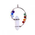 7 Chakra aura therapy Drop Crystal Bell hexagonal Point Stone Pendant and healing crystal roll grinding palm gem meditation jewe