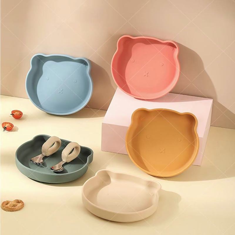 Adorable Bear-Shaped Silicone Kids Tableware