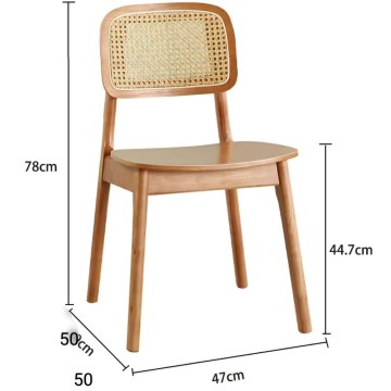 Rattan Wooden Dining Chair for Home Restaurant Hotel