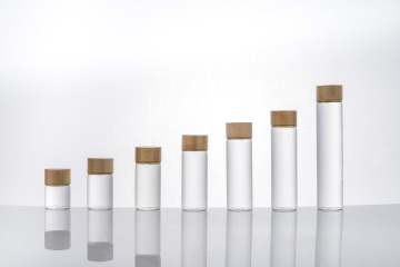 Small Glass Travel Bottle with Bamboo Lid