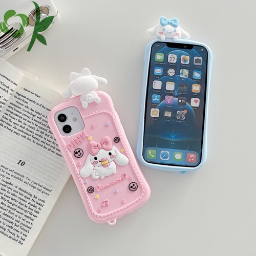 Moda Anti-choque silicone lustrosos bonitos cartoon case de telefone