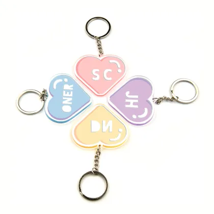 Acrylic Heart Prints Keychain