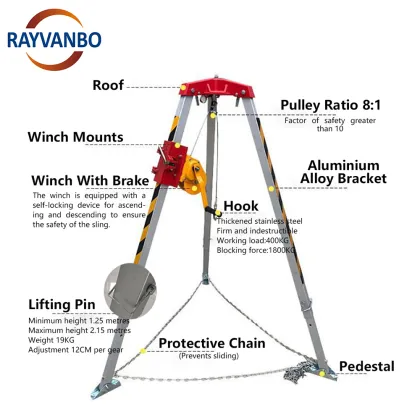 Rayvanbo High-Quality Lifting Tripod: Premium Aluminium Firefighting and Rescue Equipment