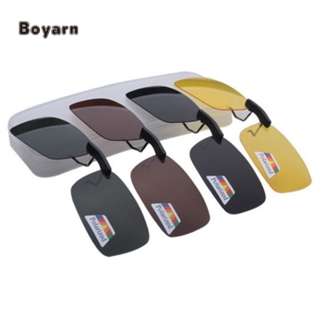 Boyarn Polarized Clip-On Sunglasses for Near-Sighted Drivers - Anti-UVA/UVB