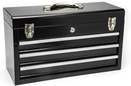 Safewell 20Inch Three Drawer Black Steel Tool Box