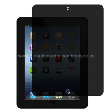 Privacy Filter Screen Protector, Suitable for iPad 3/4 , Made of PET, Ultra-smooth Surface