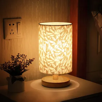 LED Dimmable Fabric Lampshade Touch-Controlled Night Light for Bedroom, Living Room, and Desk