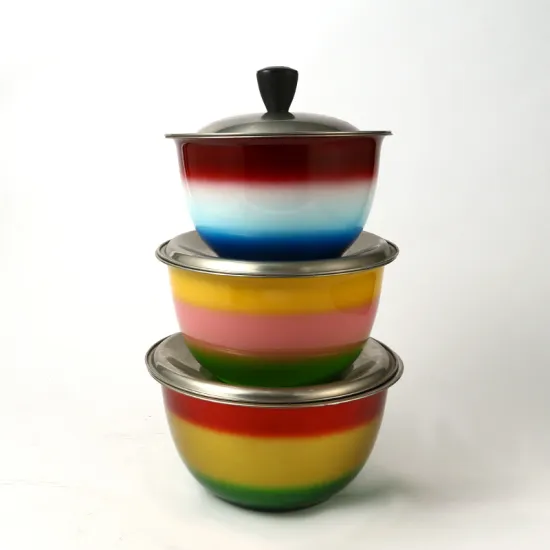 Stainless Steel Galvanized Steel Basin with Coating Cover Cooking Pot