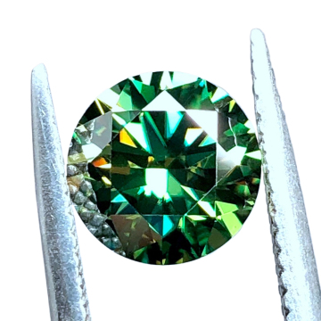 Created Lab VVS okrągły genialny krój Moissanite 6,5 mm żółty zielony kamień na pierścień