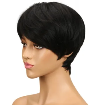 Megalook Short Human Hair Wig 100% Virgin  Human Hair Wigs For Black Women