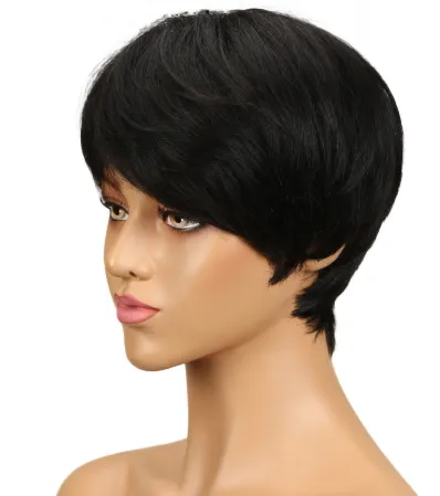 Megalook Short Human Hair Wig 100% Virgin  Human Hair Wigs For Black Women