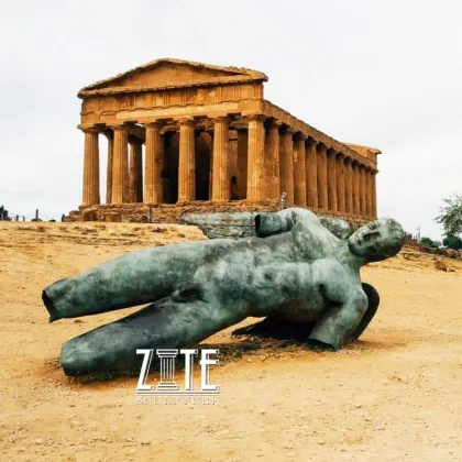 Bronze famous temple of juno sculpture