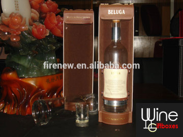 Brown Single Faux Leather PU Dodka Wine Box