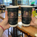 Copos de café de parede dupla Kraft de 16 onças