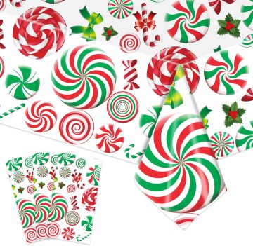 54x108 Zoll Weihnachts -Rechteck -Tischabdeckung - Lollipops Candy wasserdichte Tischdecke für Dinnerparty