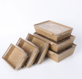 Recipientes para caixas de frutas descartáveis ​​Caixas para alimentos de papel kraft