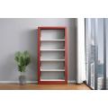 White 5 Tier Library Bookcase Metal Bookshelf