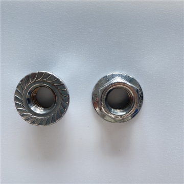 Tuercas de brida hexadecimal de acero inoxidable de alta calidad: M4, M5, M6, M8, M10, M12 con acabado serrado y galvanizado