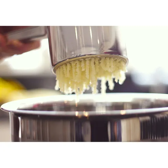 stainless steel fruit vegetable potato press masher with 3 interchangeable discs for baby food strainer